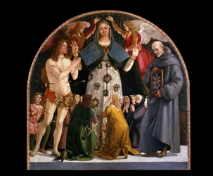 Madonna de la Misericordia y los santos Sebastián y Bernardino de Siena